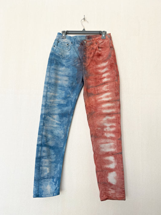 Jean slim bicolore tie and dye