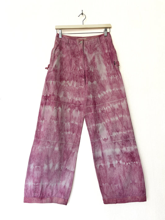 Pantalon large tie and dye rose