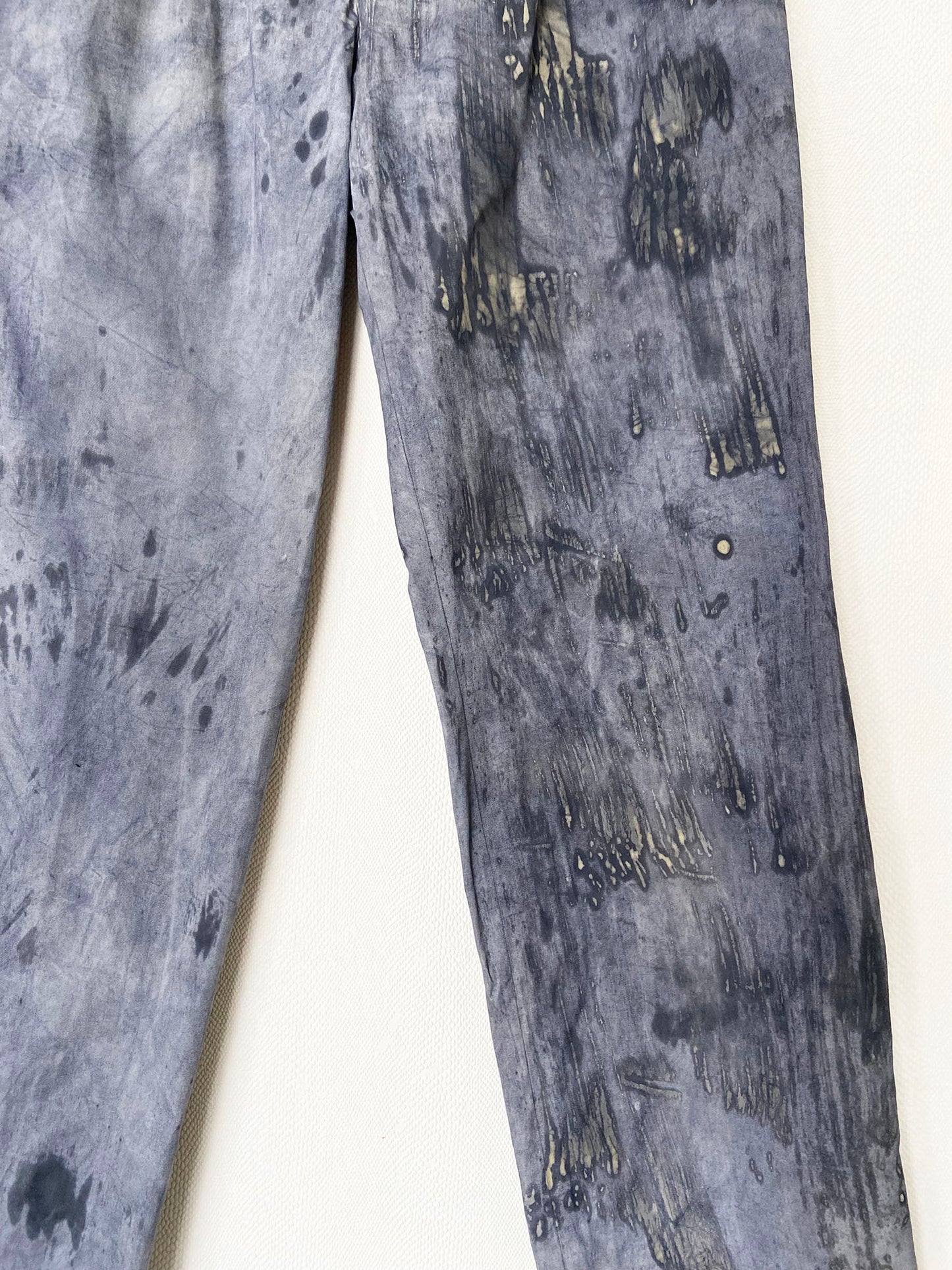 Pantalon de costume à pinces bleu gris Faussement Usé